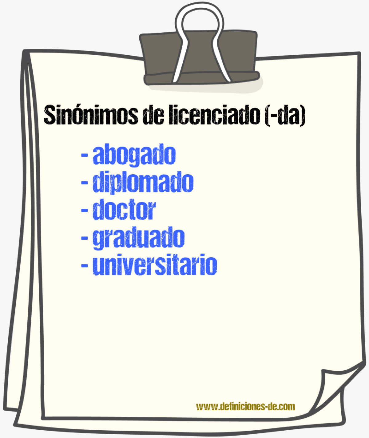 Sinnimos de licenciado