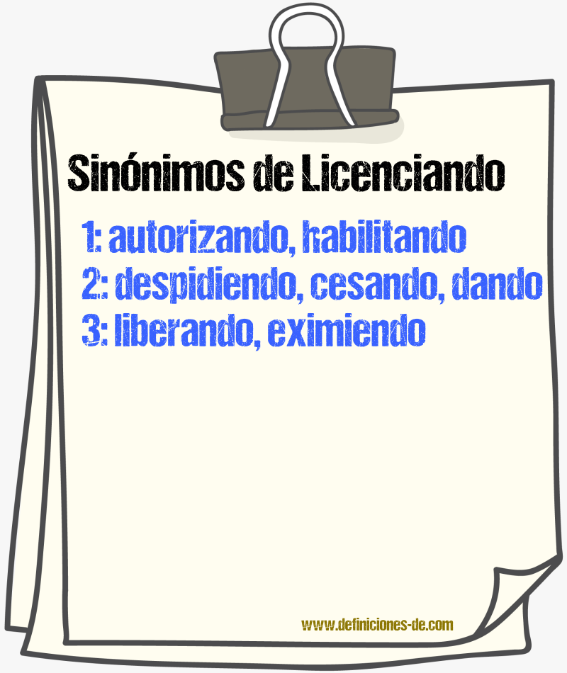 Sinónimos de licenciando