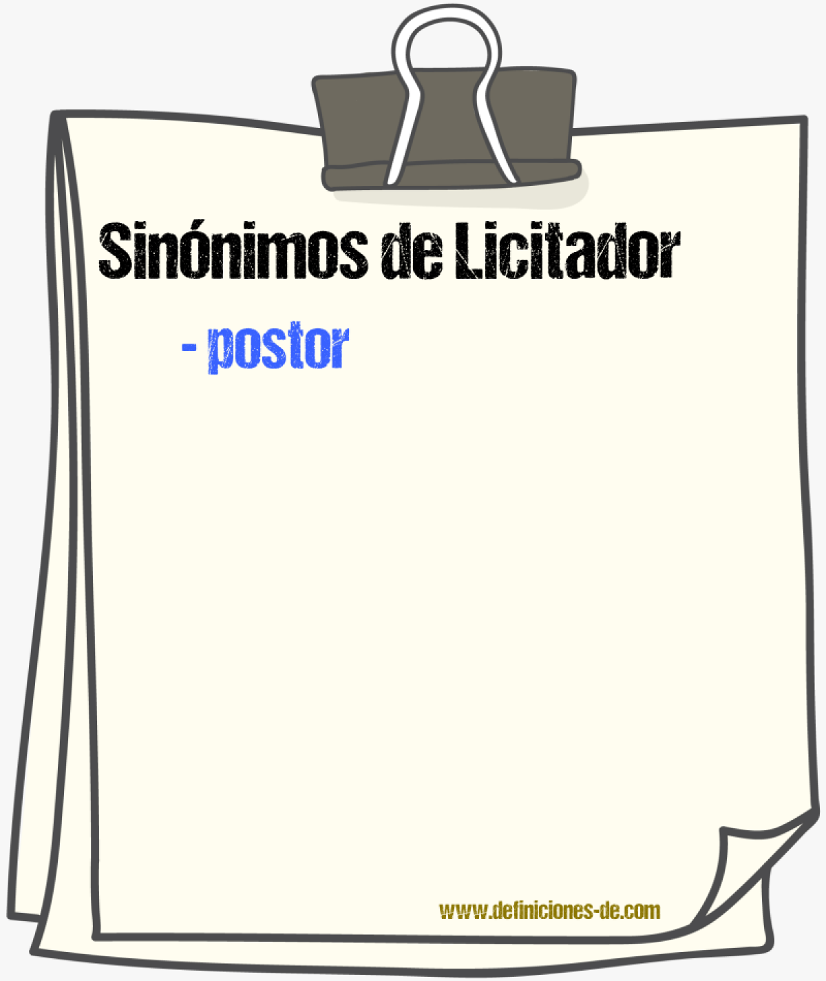 Sinnimos de licitador