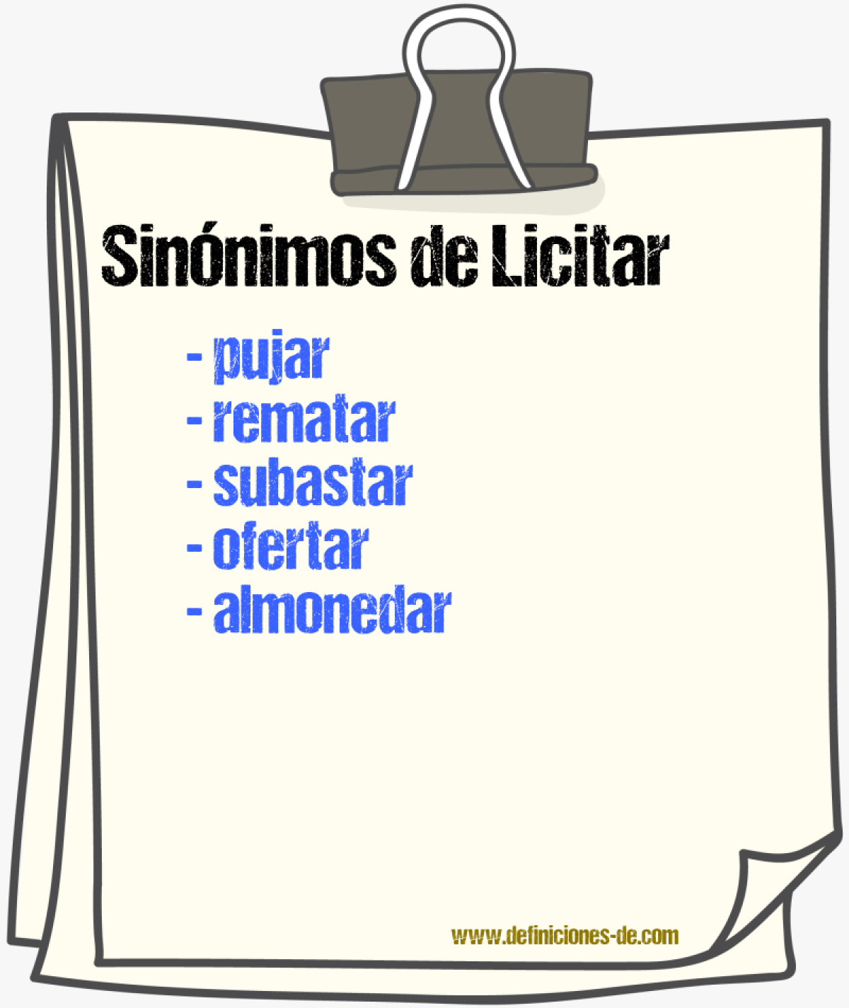 Sinnimos de licitar