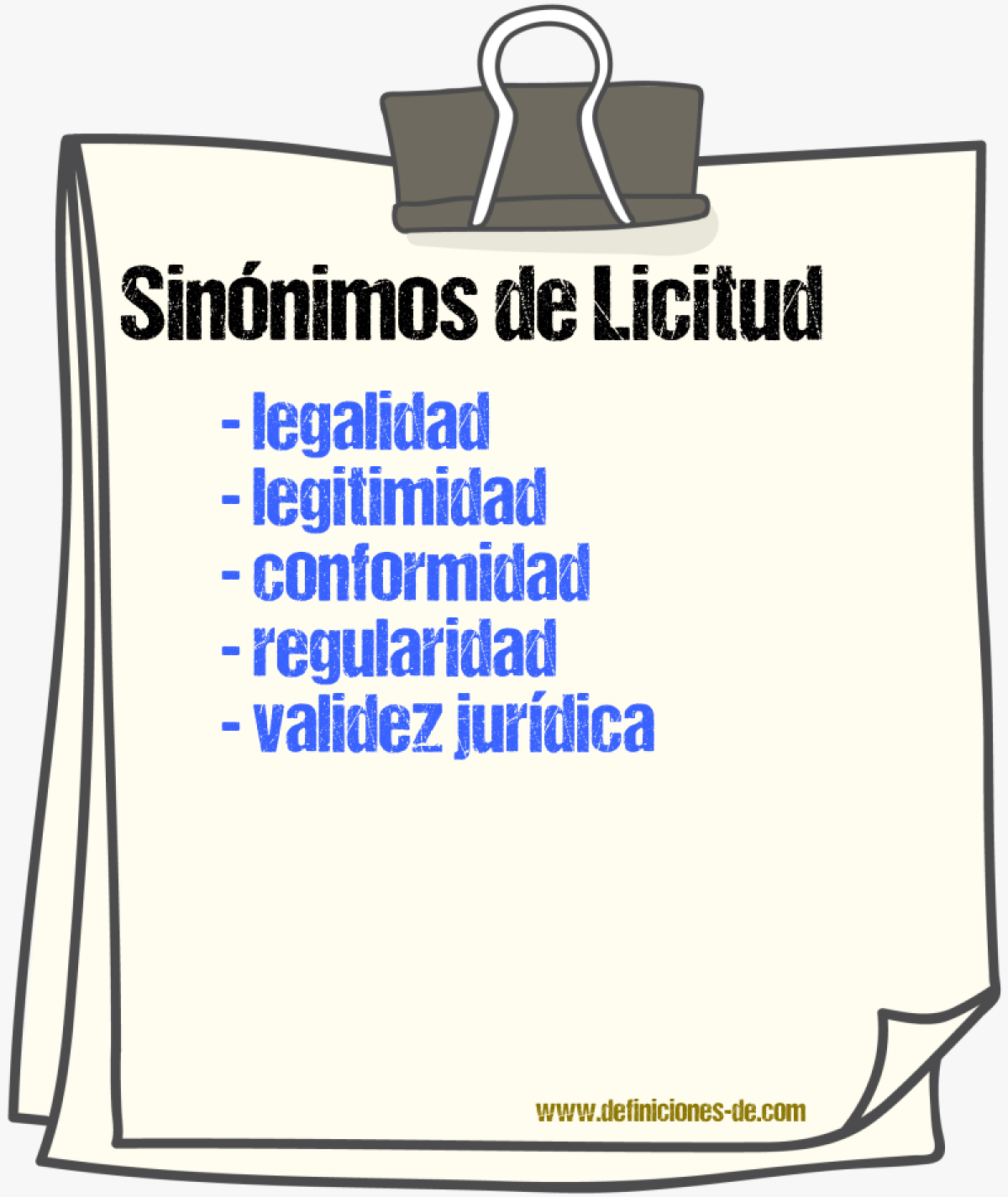 Sinónimos de licitud
