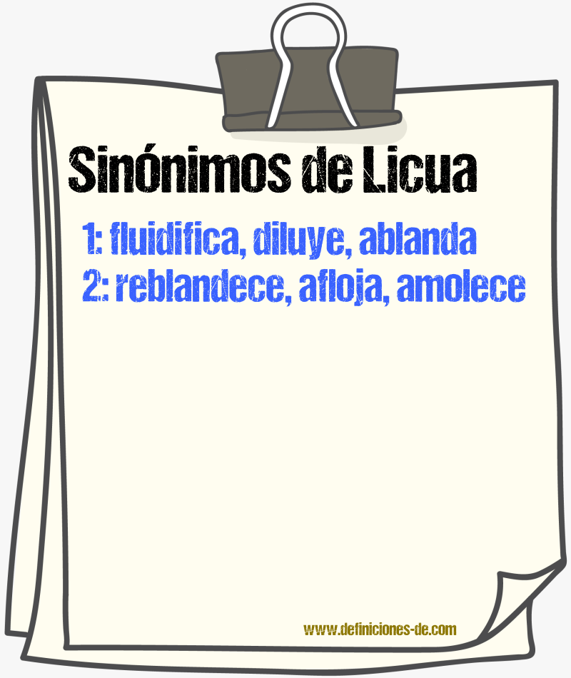 Sinónimos de licua