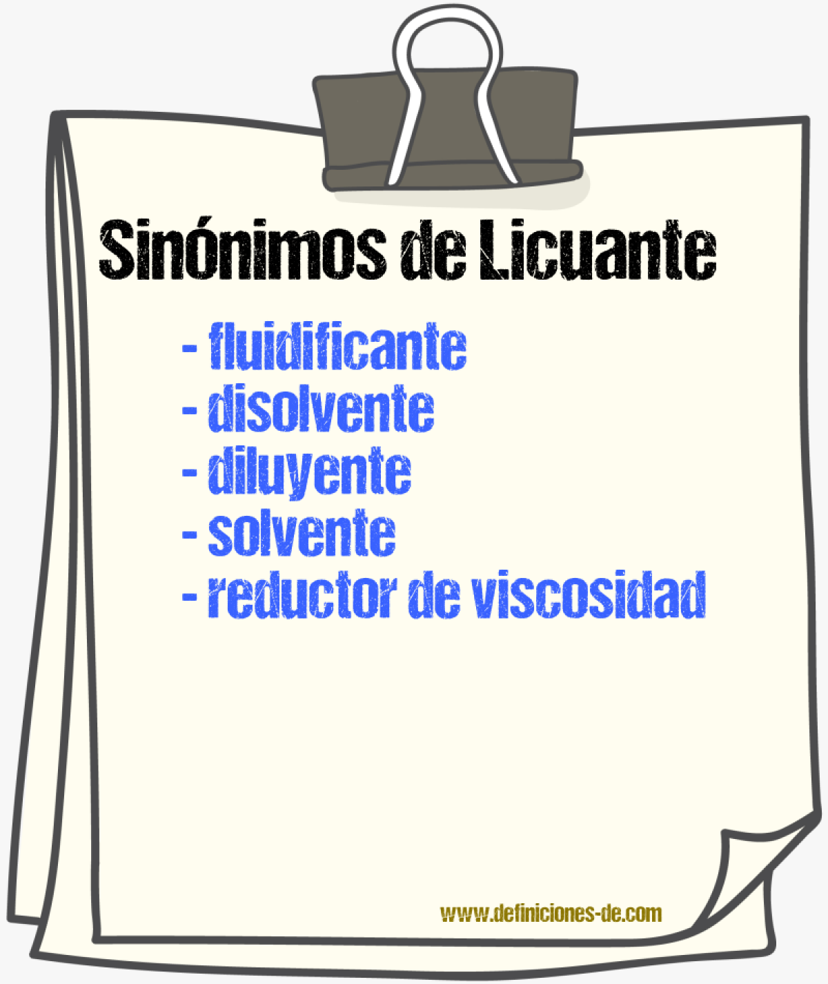 Sinónimos de licuante