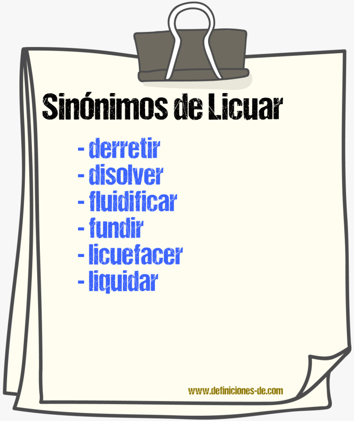 Sinnimos de licuar