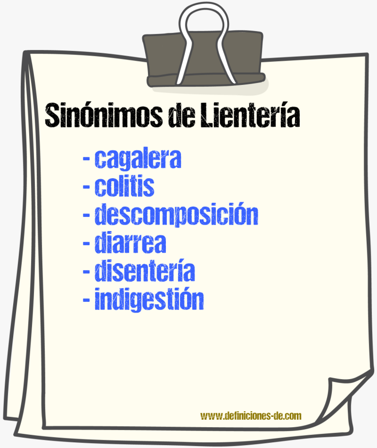 Sinnimos de lientera