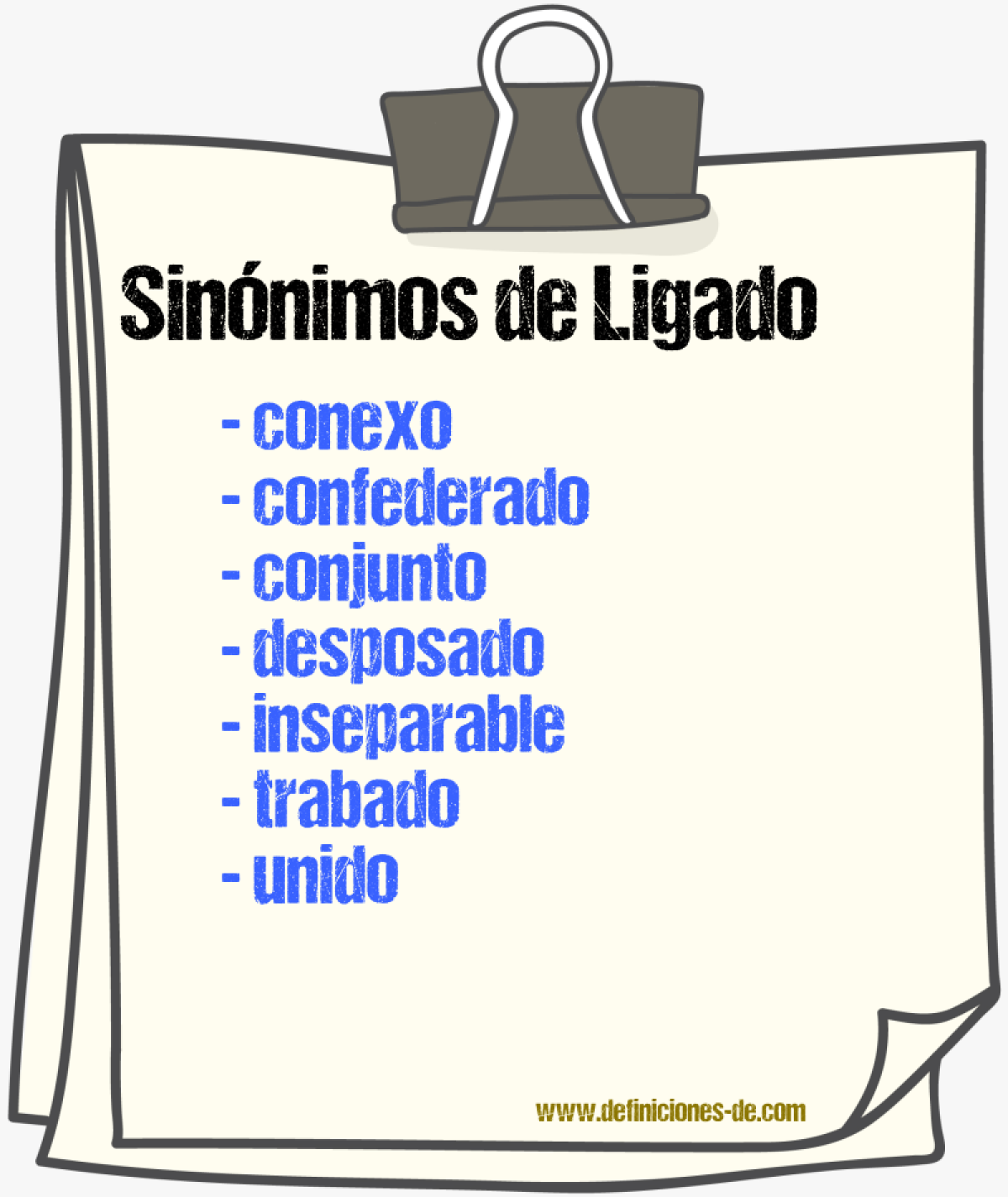 Sinnimos de ligado