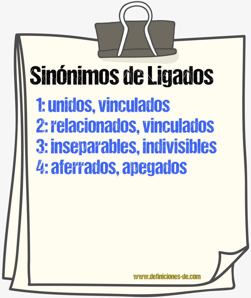 Sinónimos de ligados