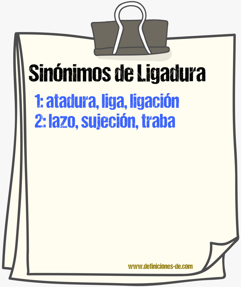 Sinnimos de ligadura