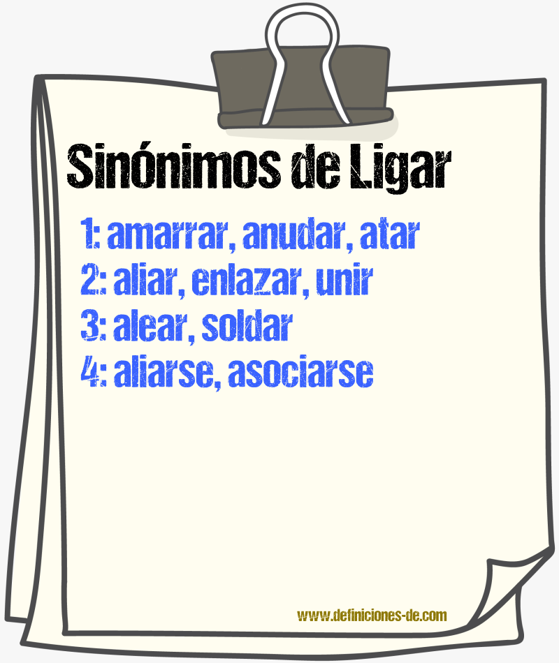 Sinnimos de ligar