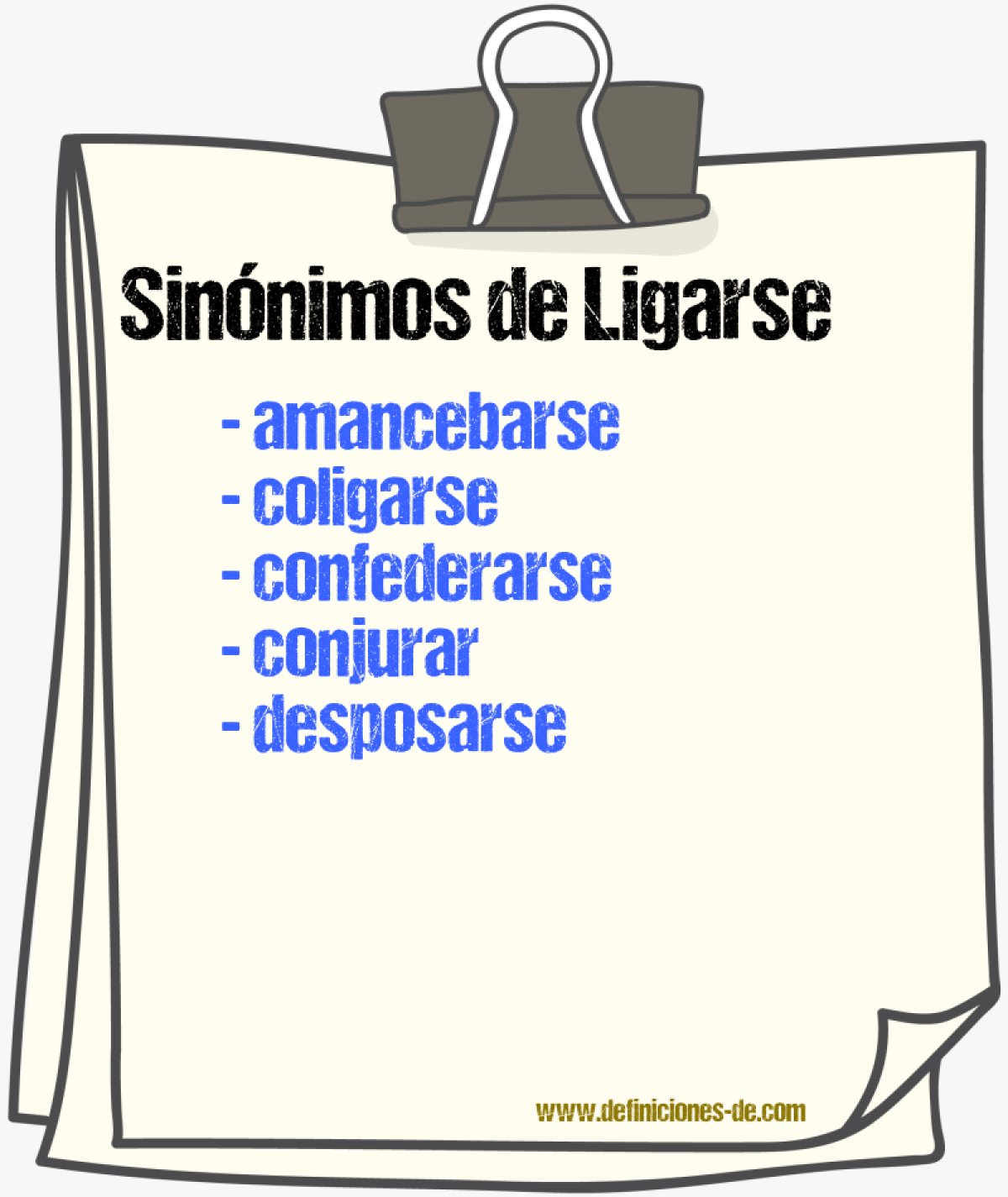 Sinnimos de ligarse