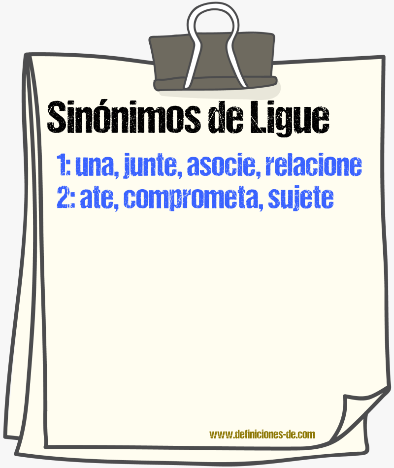 Sinónimos de ligue