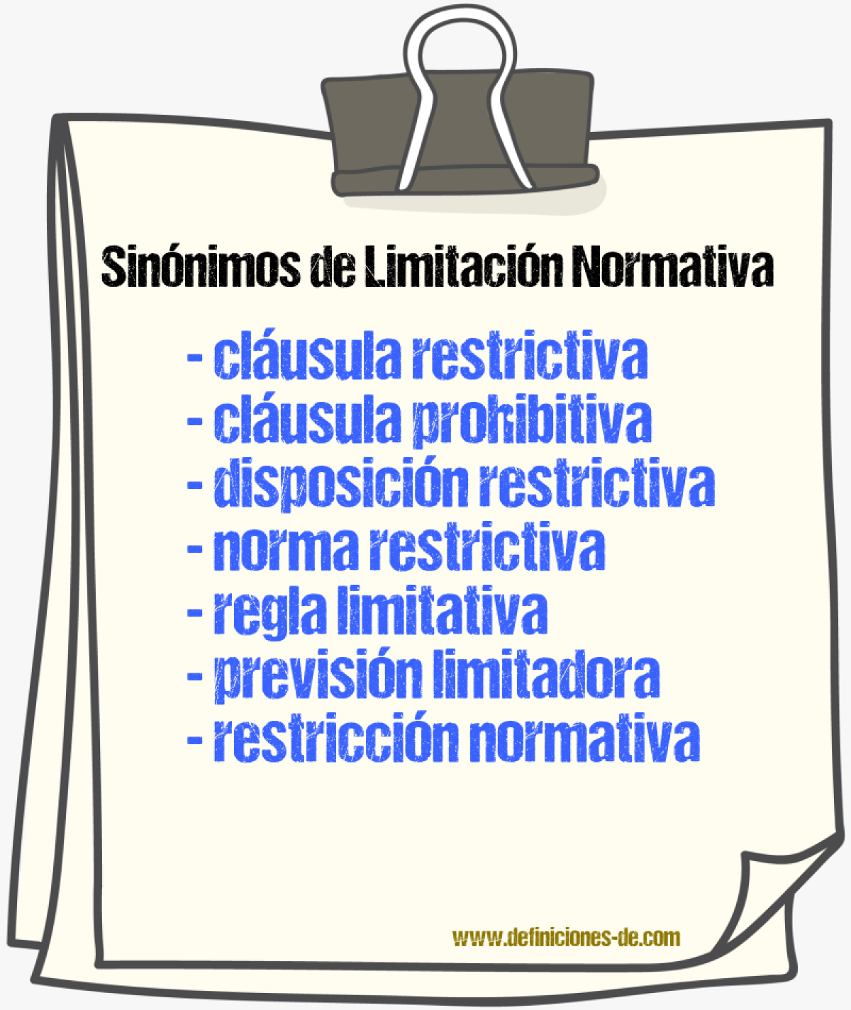 Sinónimos de limitación normativa