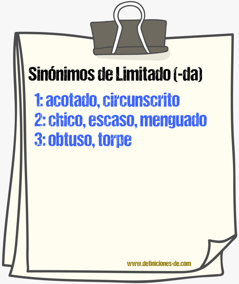 Sinnimos de limitado