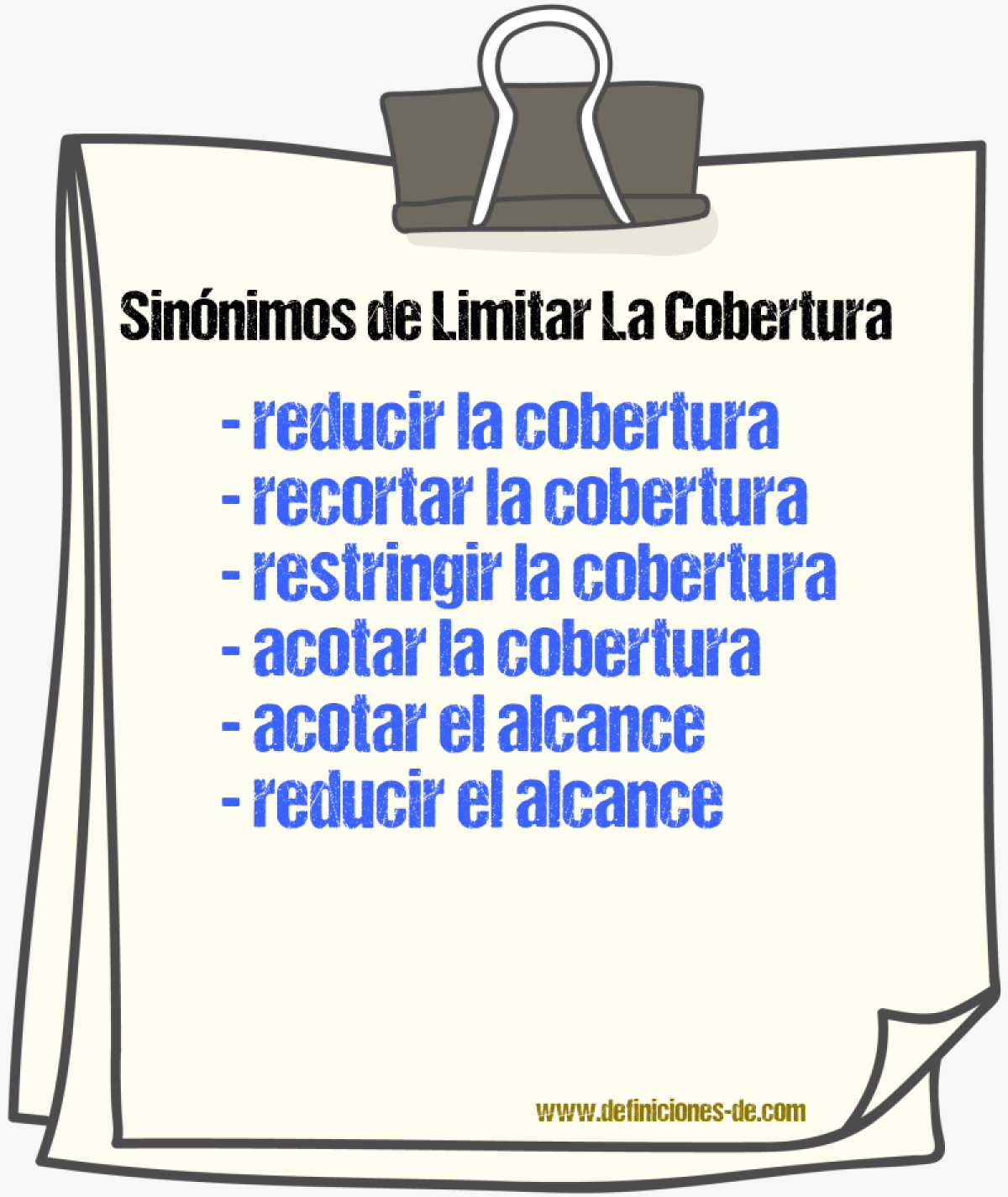 Sinónimos de limitar la cobertura