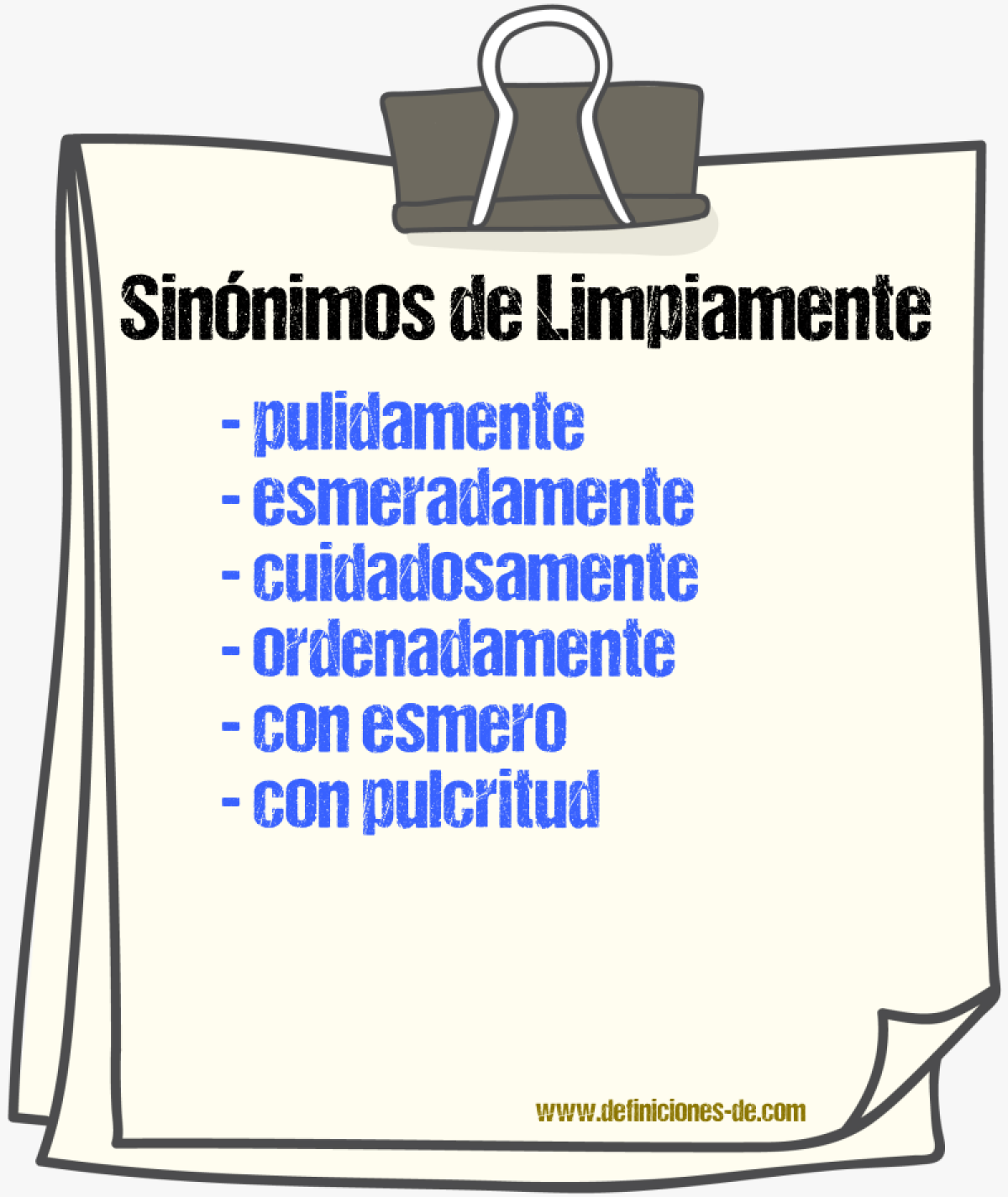 Sinónimos de limpiamente