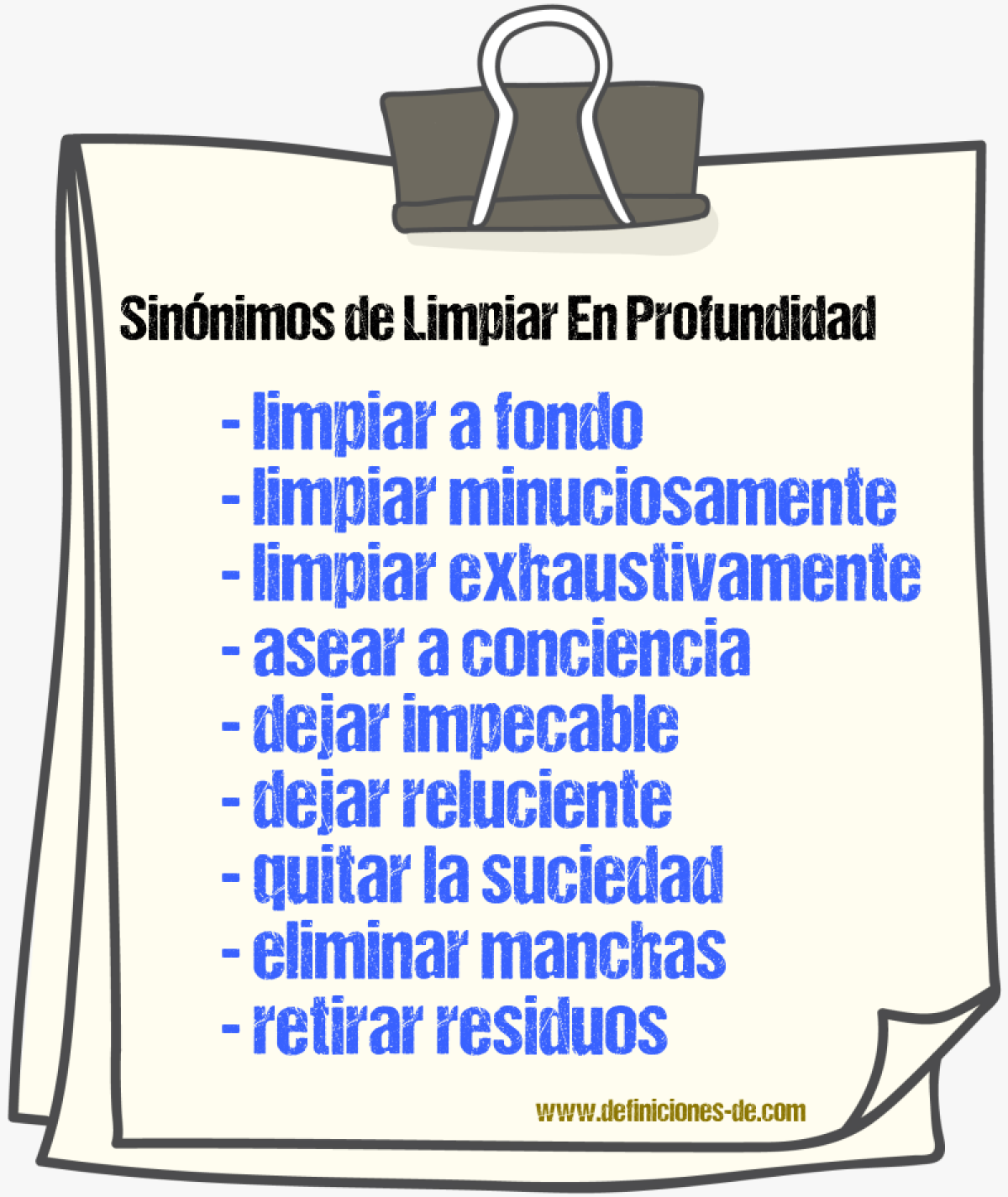 Sinónimos de limpiar en profundidad