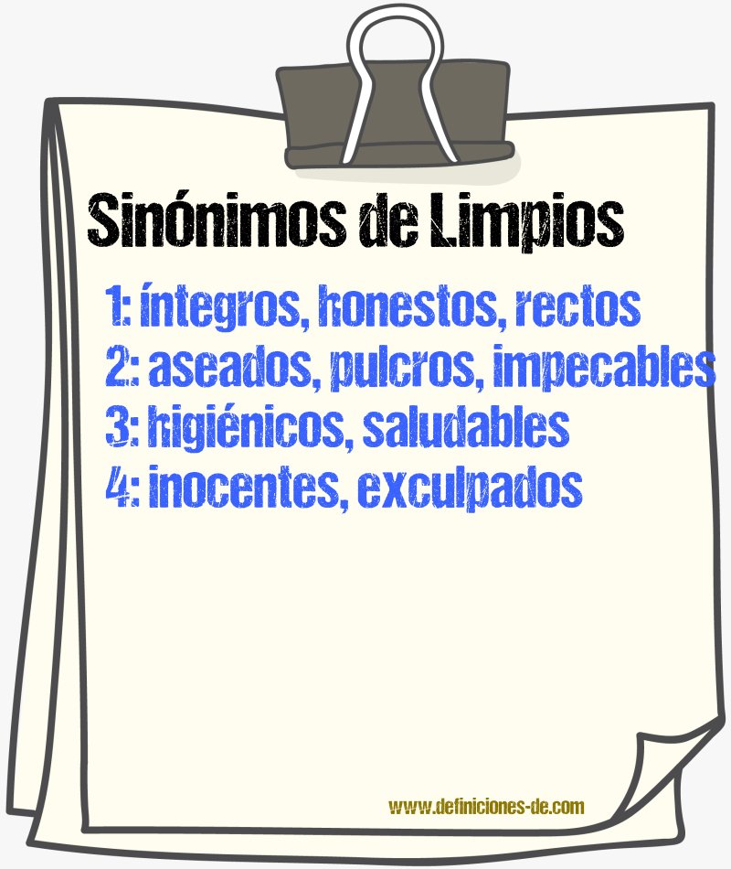 Sinónimos de limpios