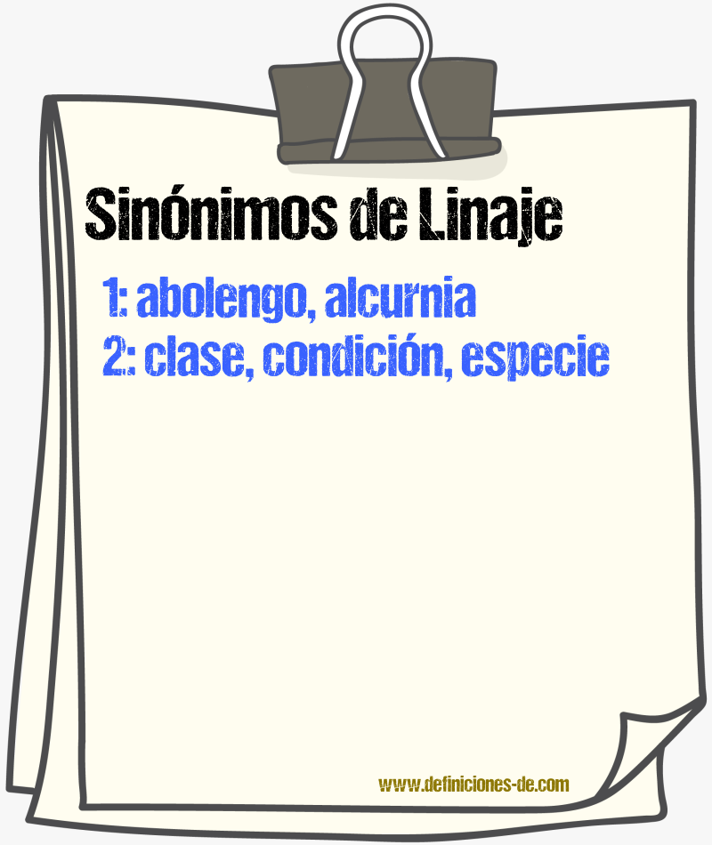 Sinnimos de linaje