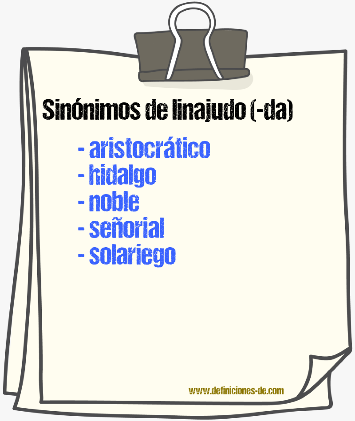 Sinnimos de linajudo