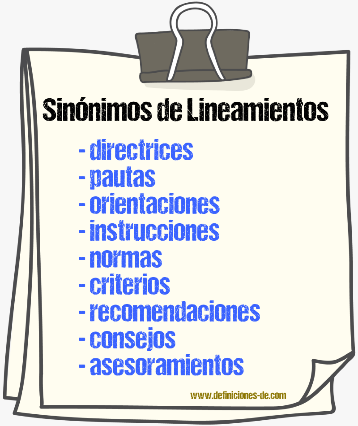 Sinónimos de lineamientos