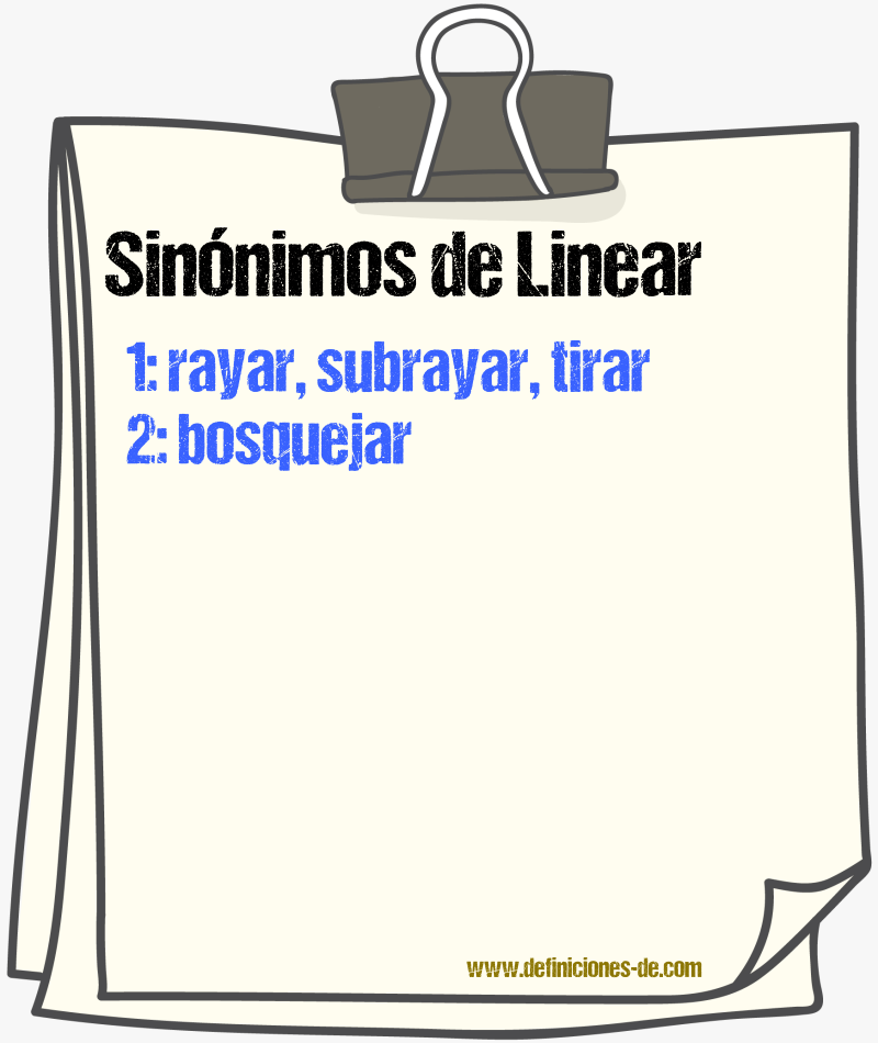 Sinnimos de linear