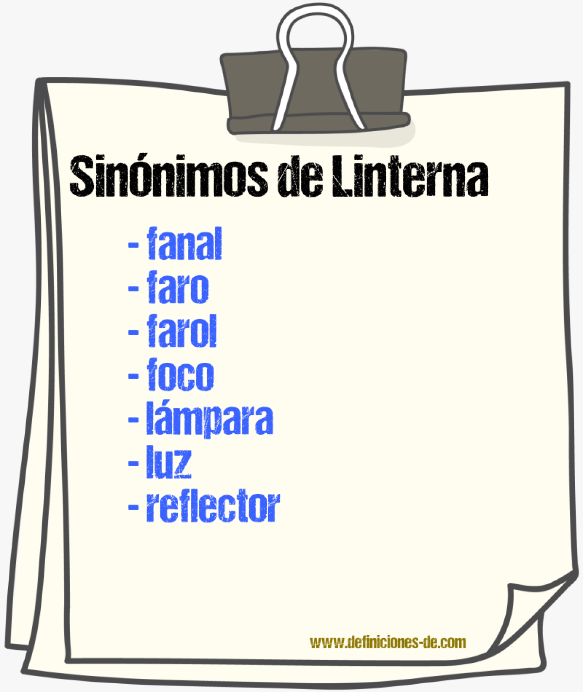 Sinnimos de linterna