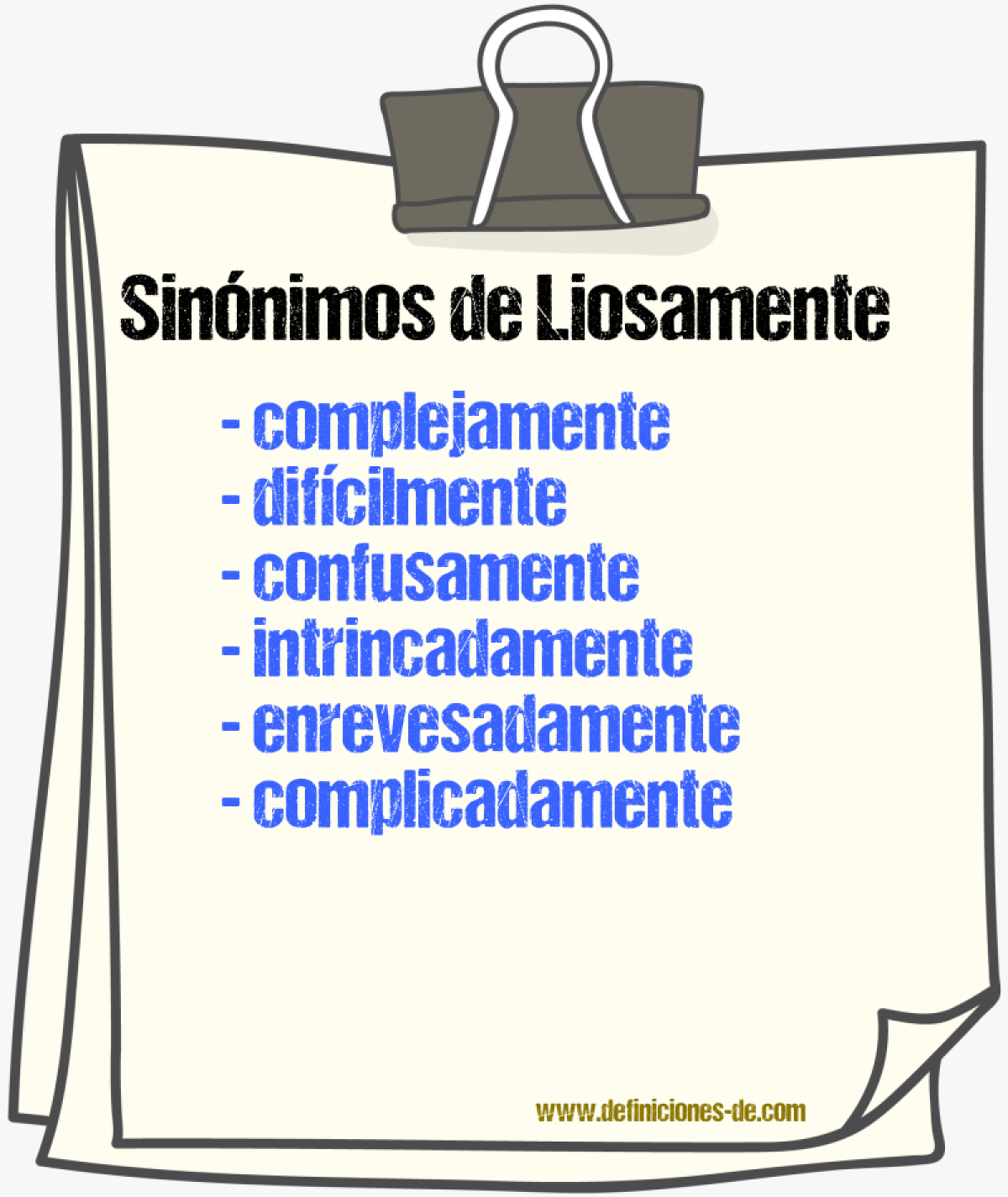 Sinnimos de liosamente