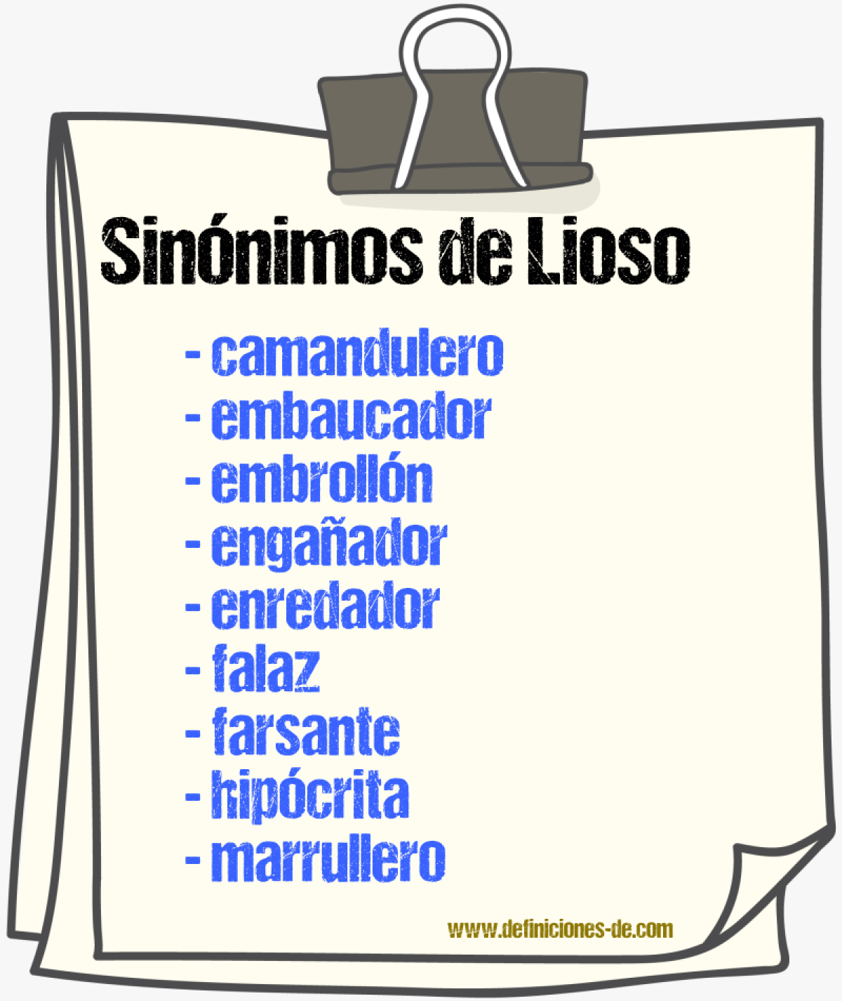 Sinnimos de lioso