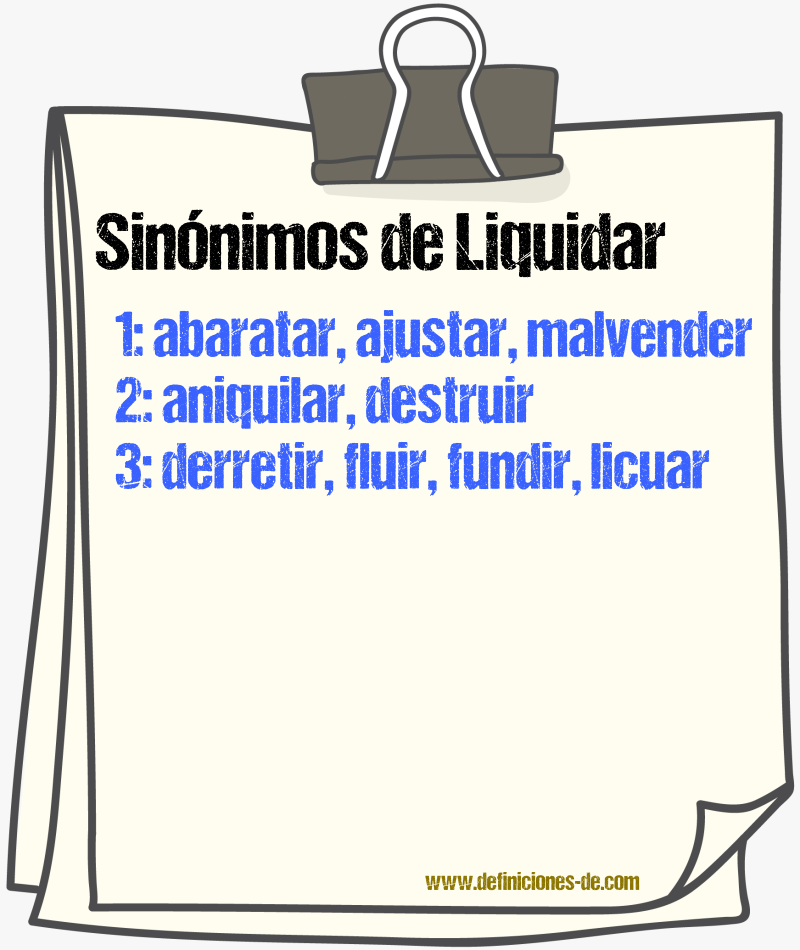 Sinnimos de liquidar