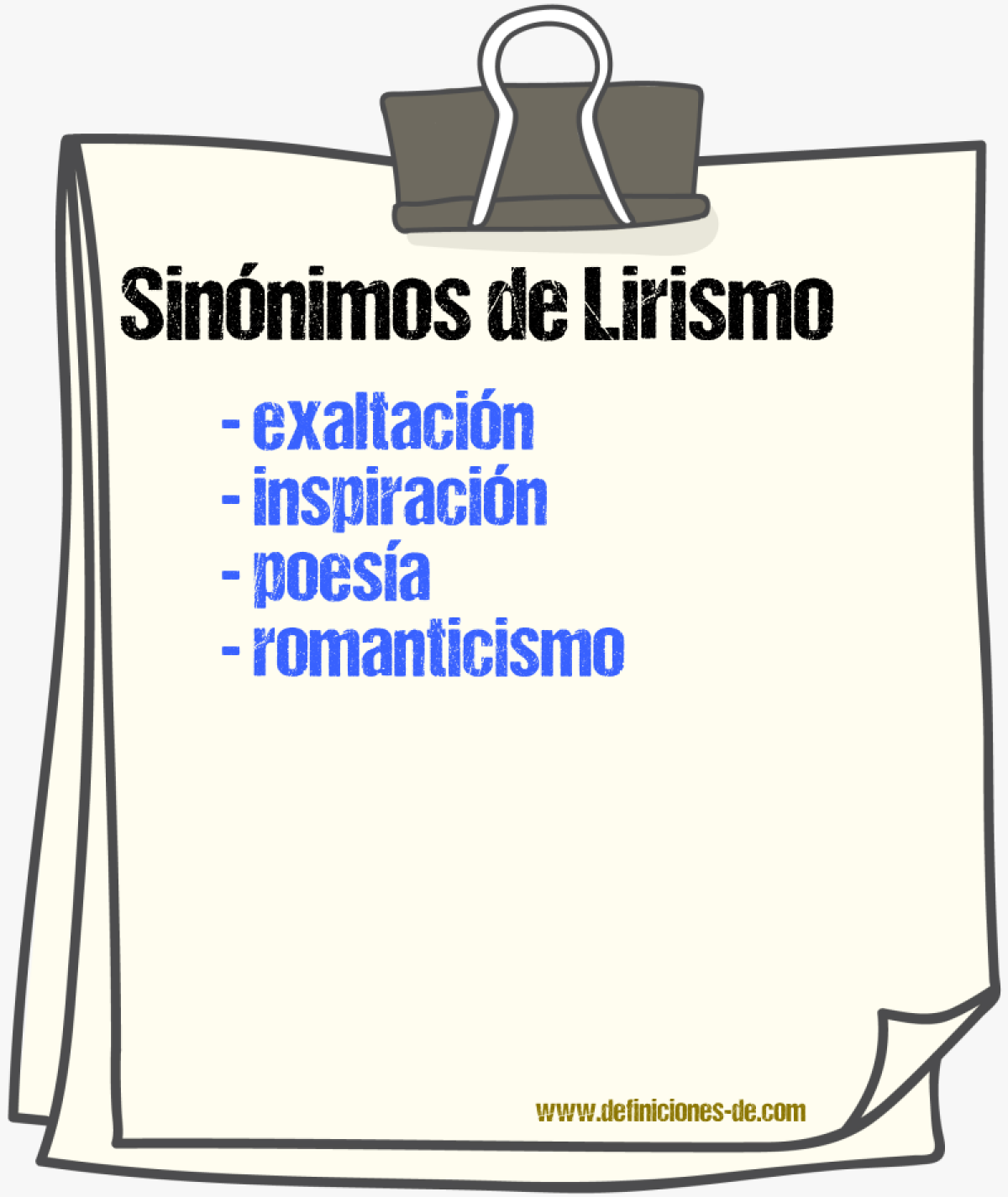 Sinnimos de lirismo