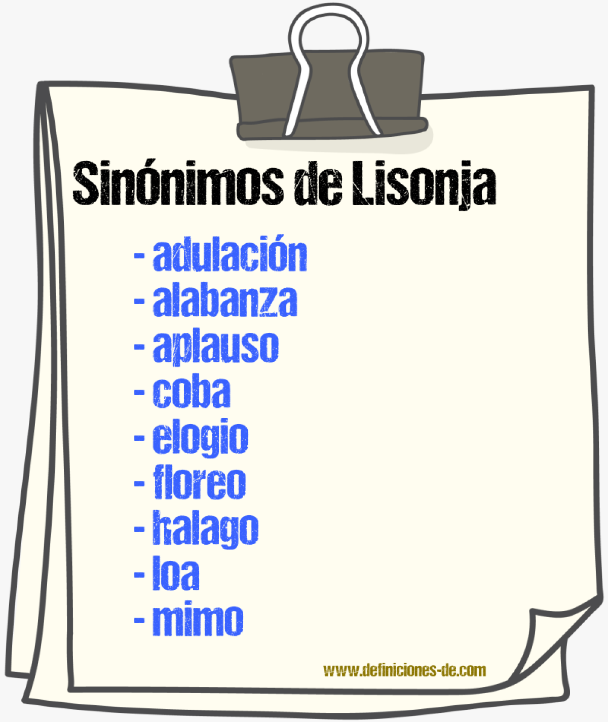 Sinnimos de lisonja