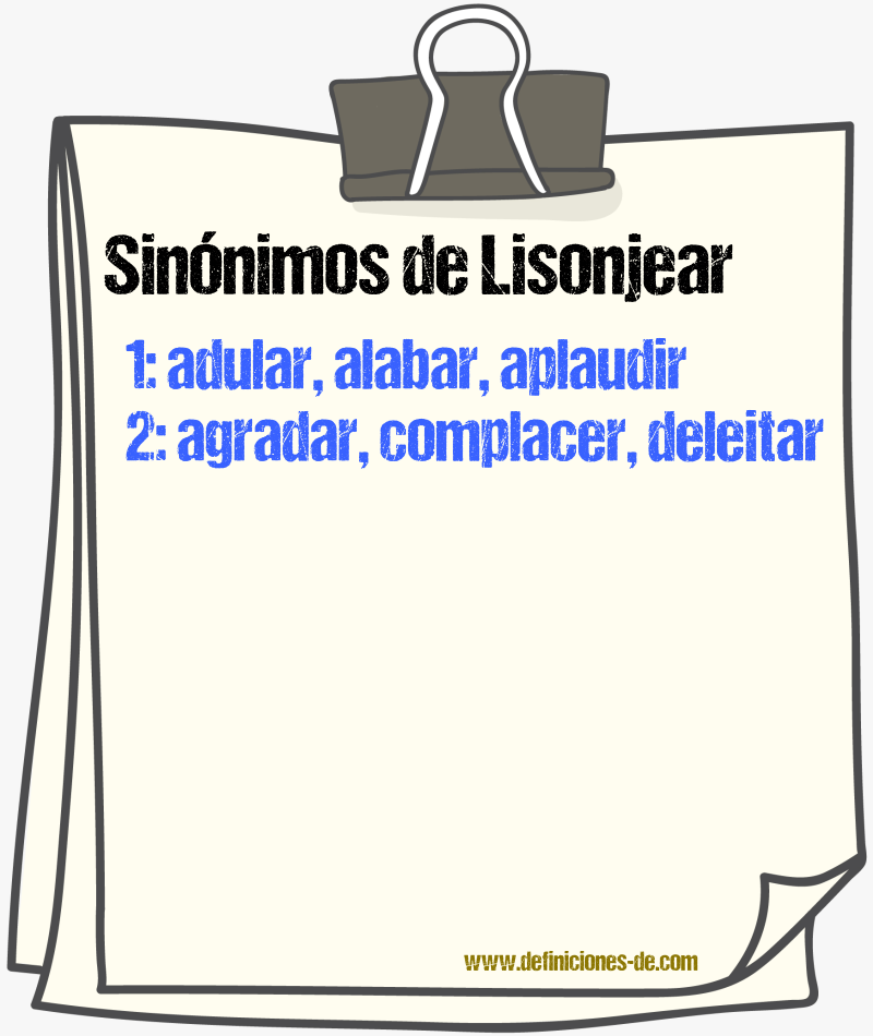 Sinnimos de lisonjear