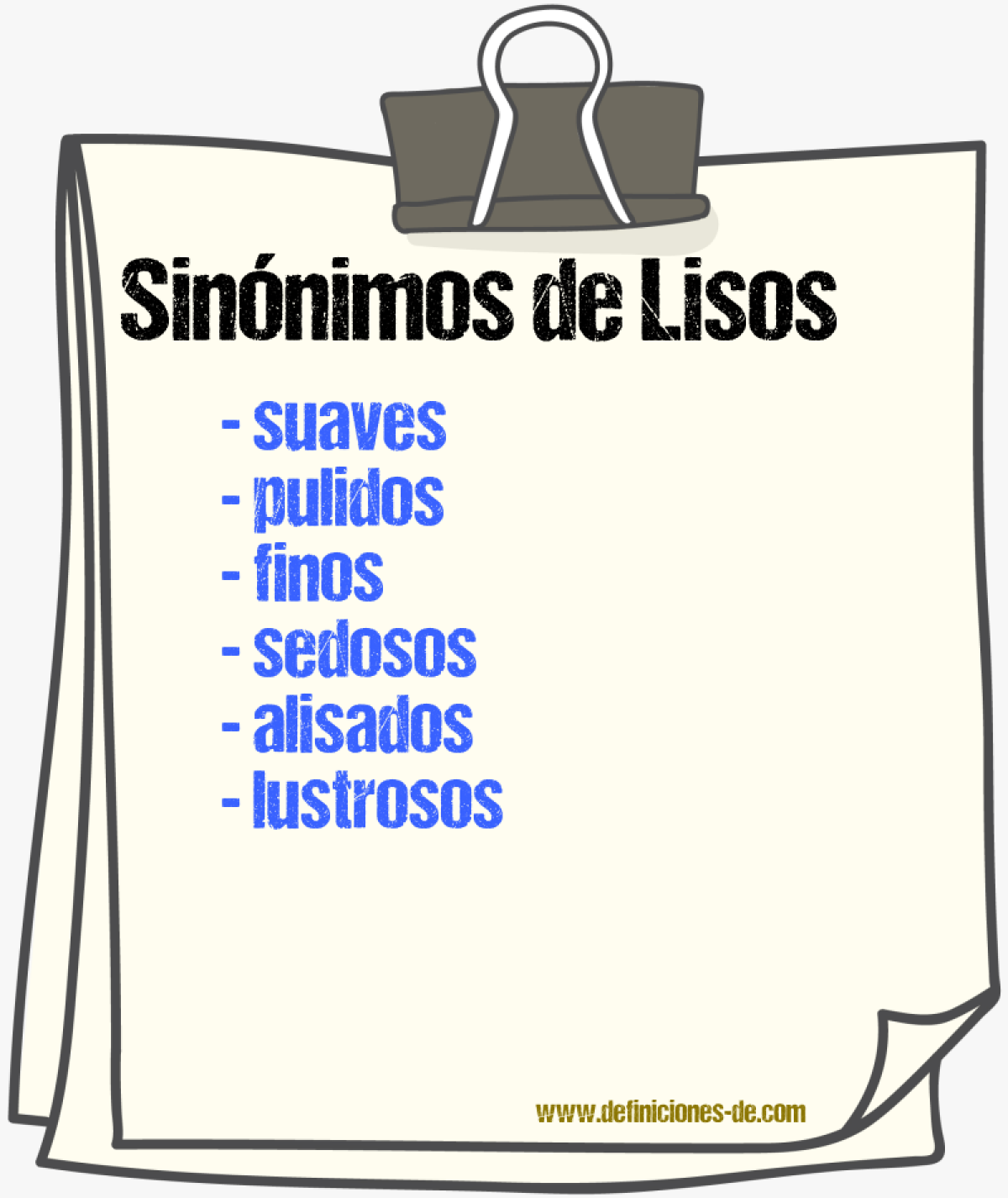 Sinónimos de lisos