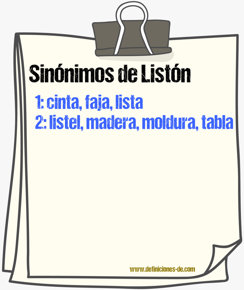 Sinnimos de listn