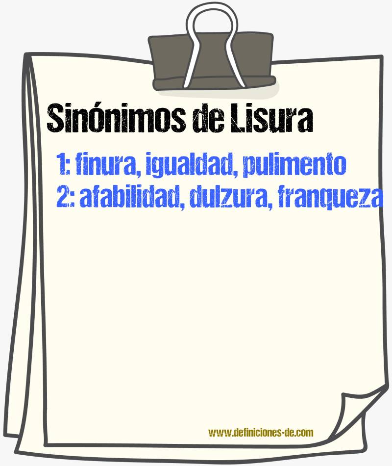 Sinnimos de lisura