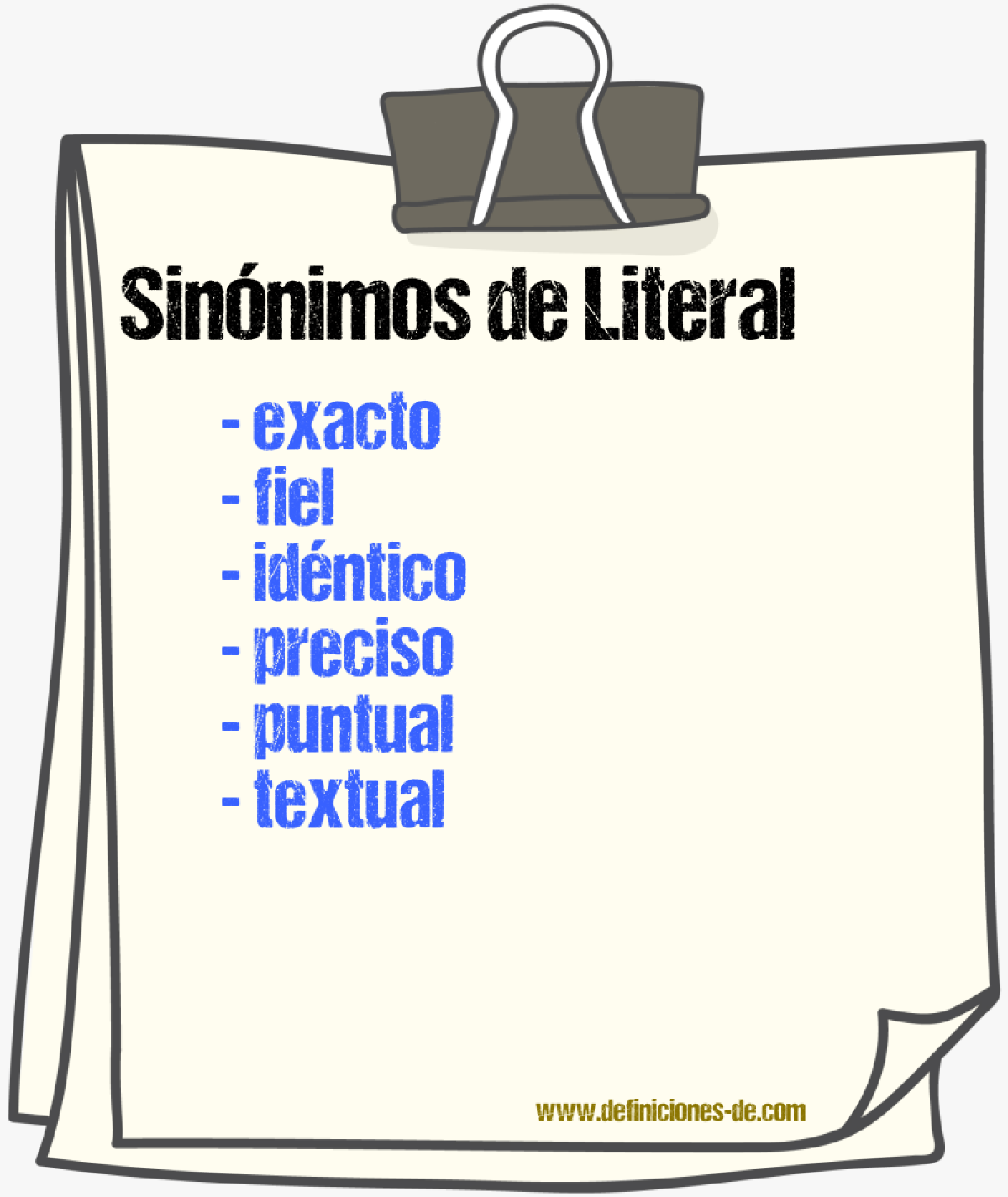 Sinnimos de literal