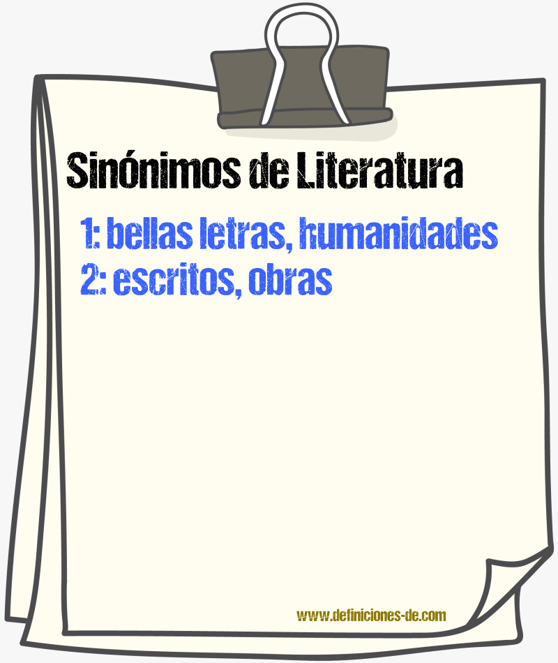 Sinnimos de literatura