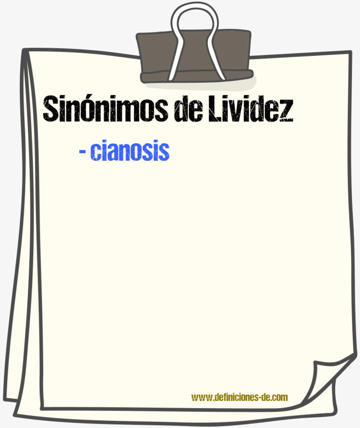 Sinnimos de lividez