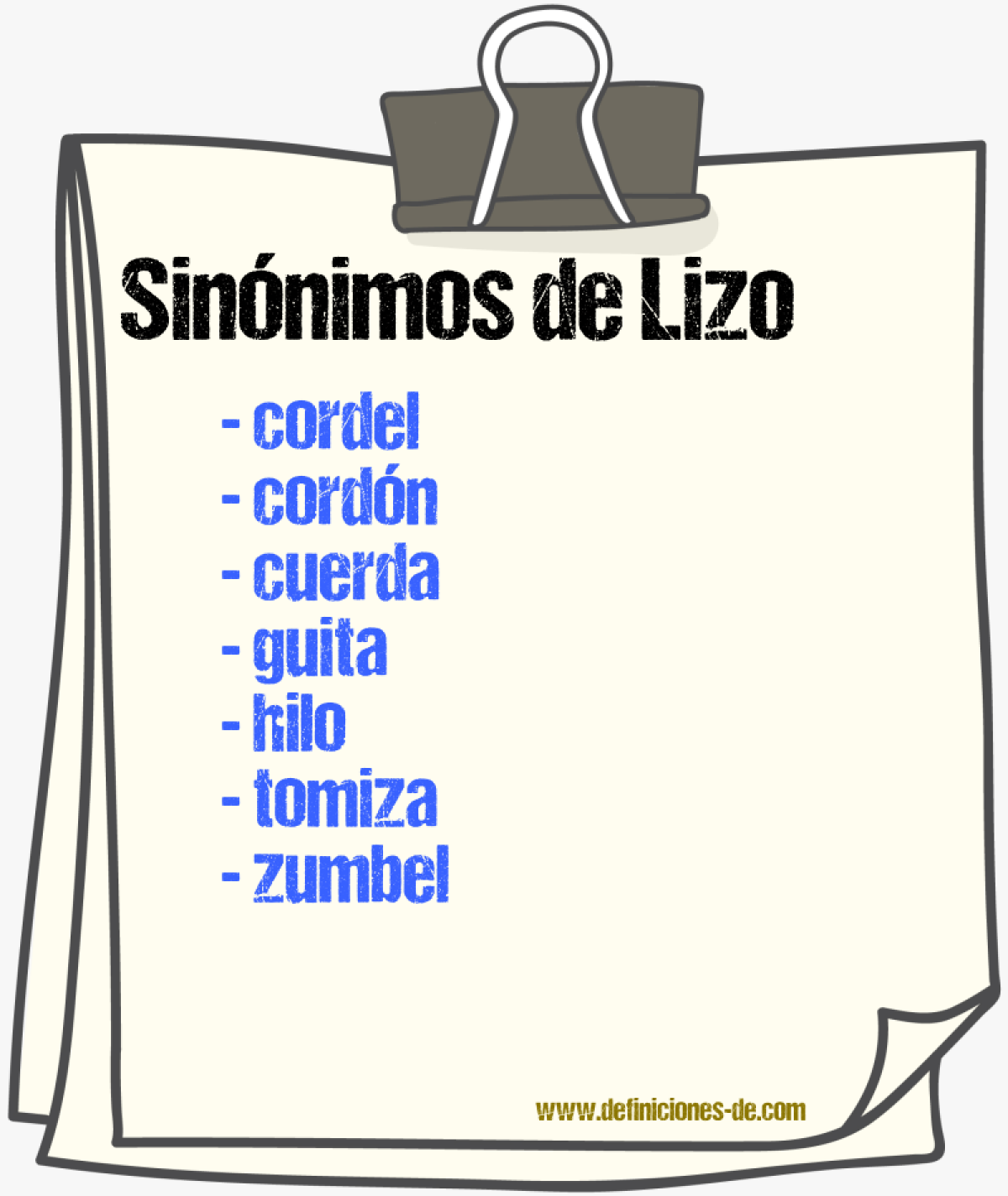 Sinnimos de lizo