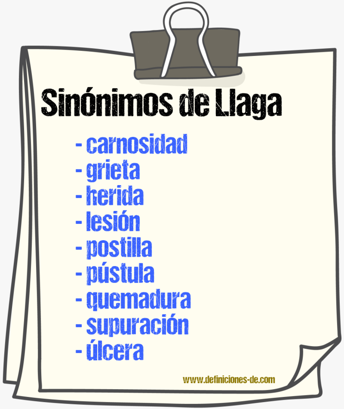 Sinnimos de llaga