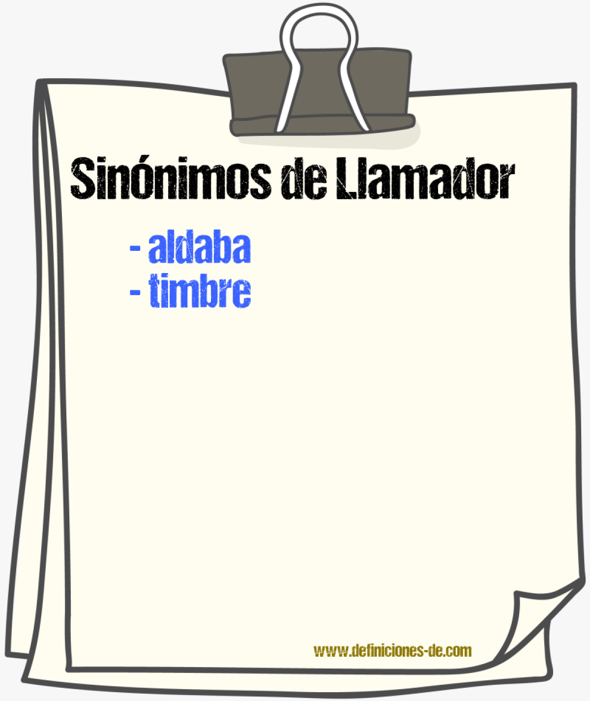 Sinnimos de llamador