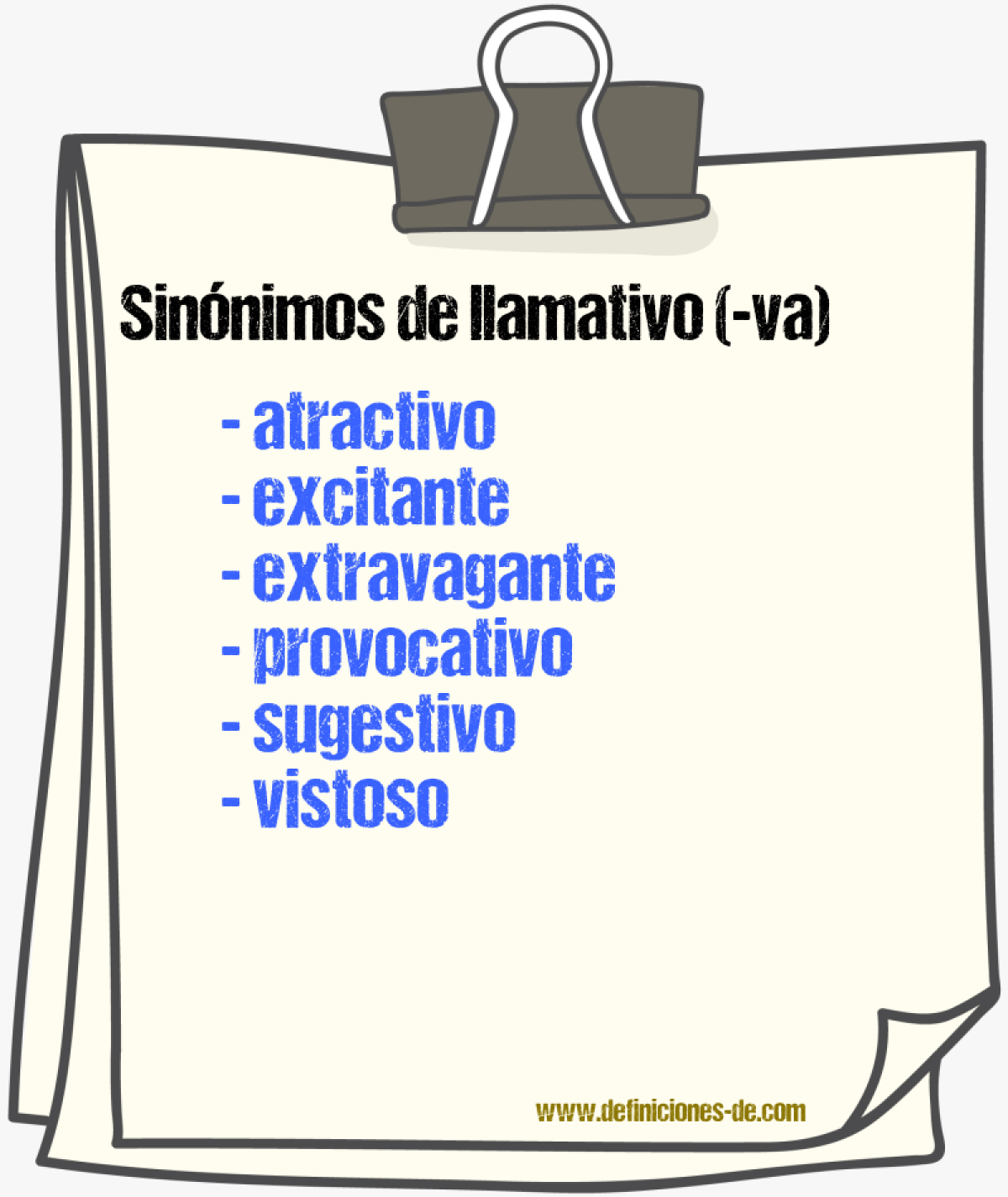 Sinnimos de llamativo