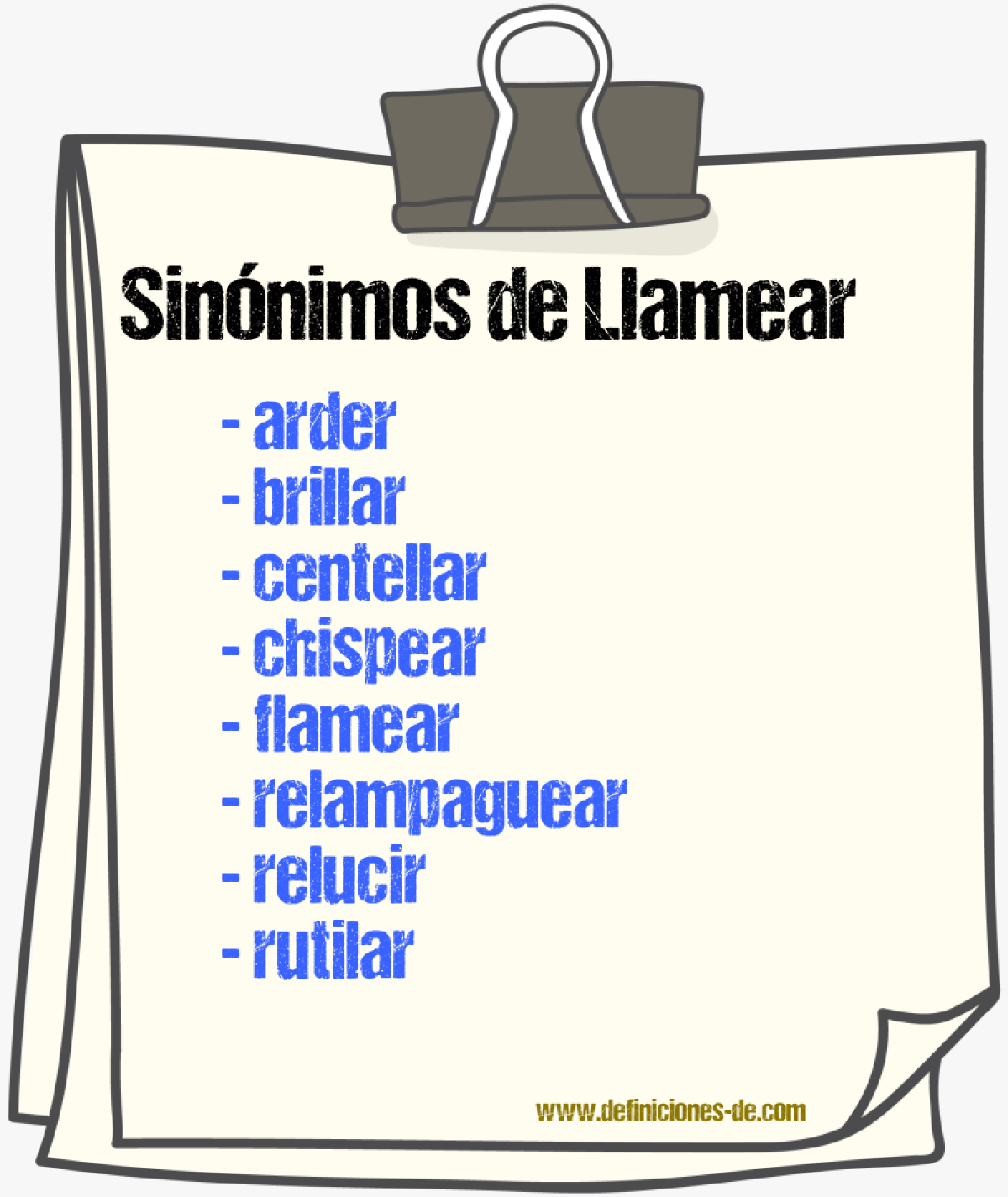 Sinnimos de llamear