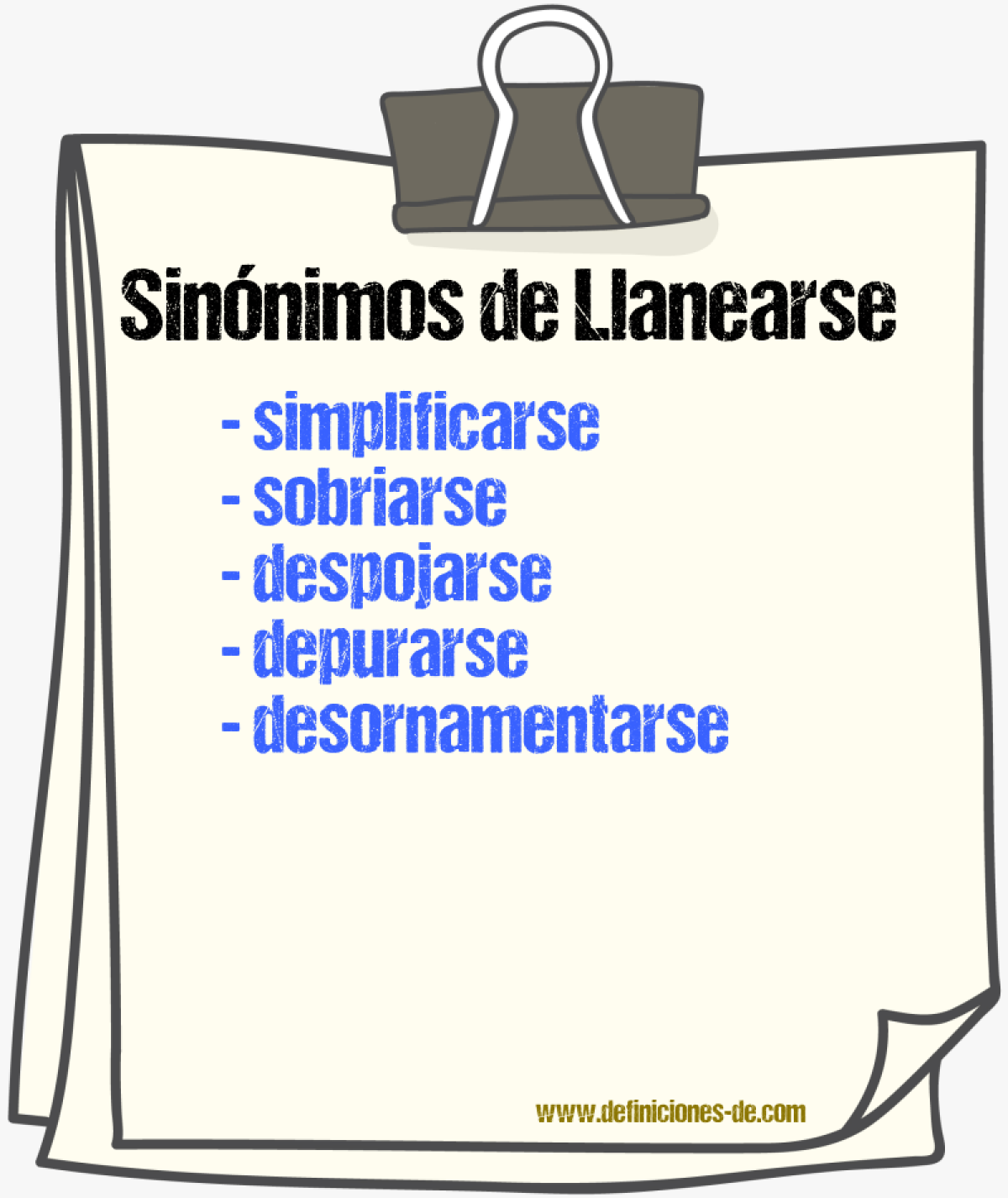 Sinónimos de llanearse
