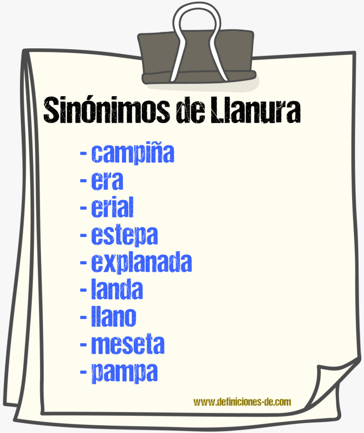 Sinnimos de llanura