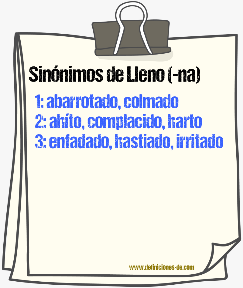 Sinnimos de lleno