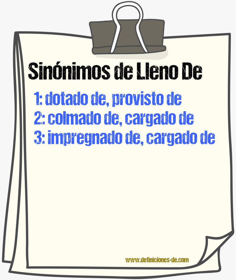 Sinónimos de lleno de