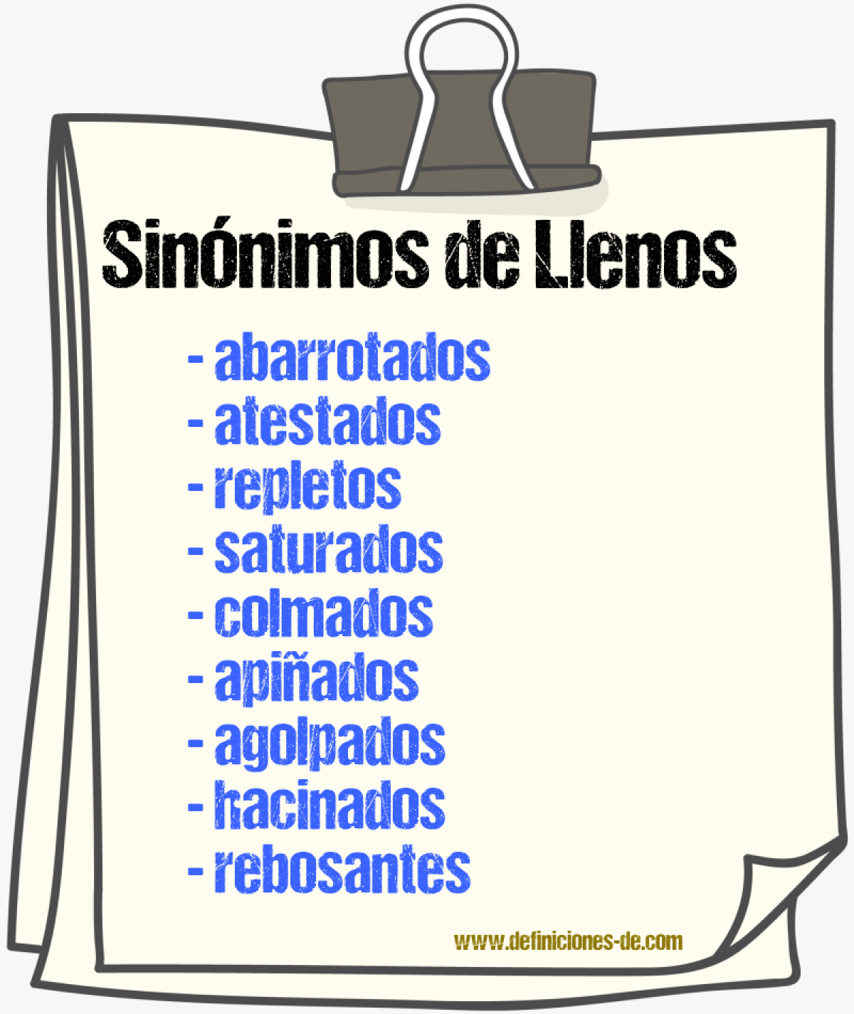Sinónimos de llenos