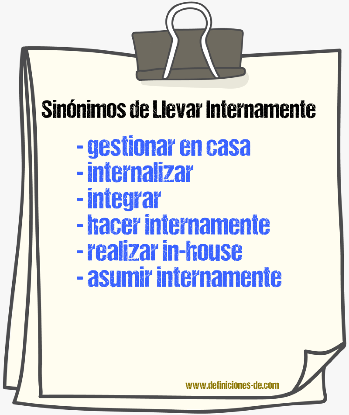 Sinónimos de llevar internamente