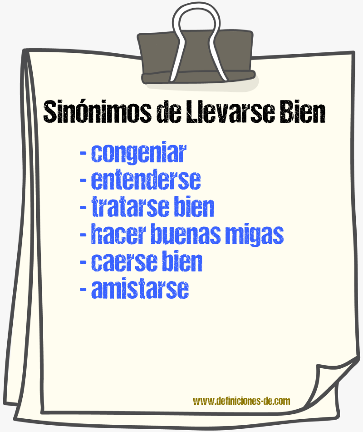Sinónimos de llevarse bien